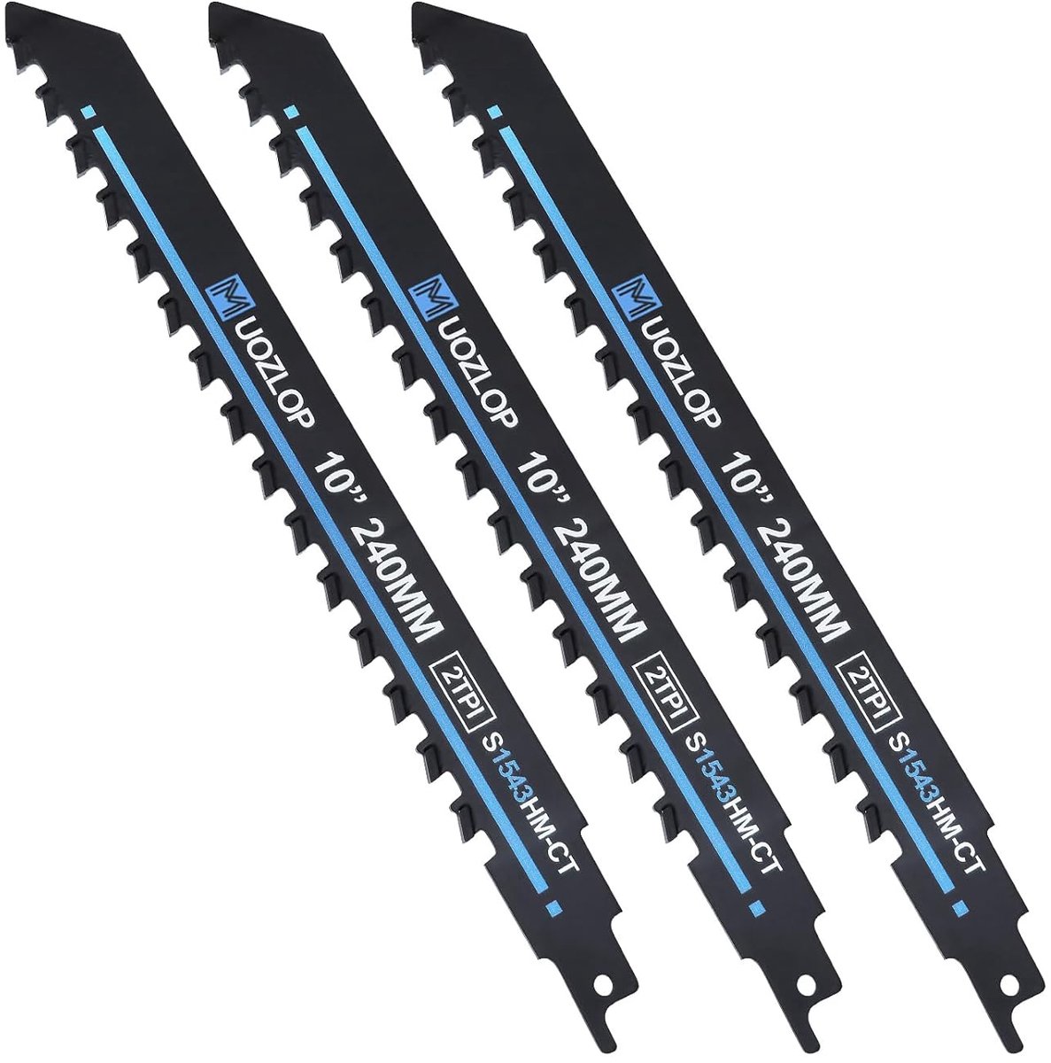 SnelShoppen - 240mm Reciprocating Saw Blades voor Steen, 3 Stuks, Carbide Zaagbladen voor Beton, Baksteen, Metaal, Snelle en Nauwkeurige Snedes