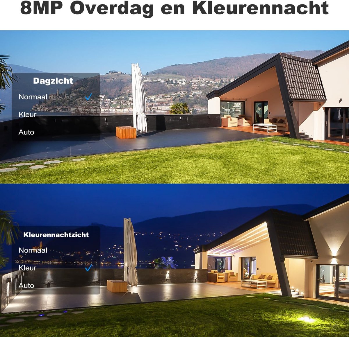 SnelShoppen - 4K WIFI Beveiligingscamera Buiten PoE PTZ, Draadloze 8MP CCTV IP Camera, Kleur Nachtzicht, IP Camera met Auto Tracking voor Personen en