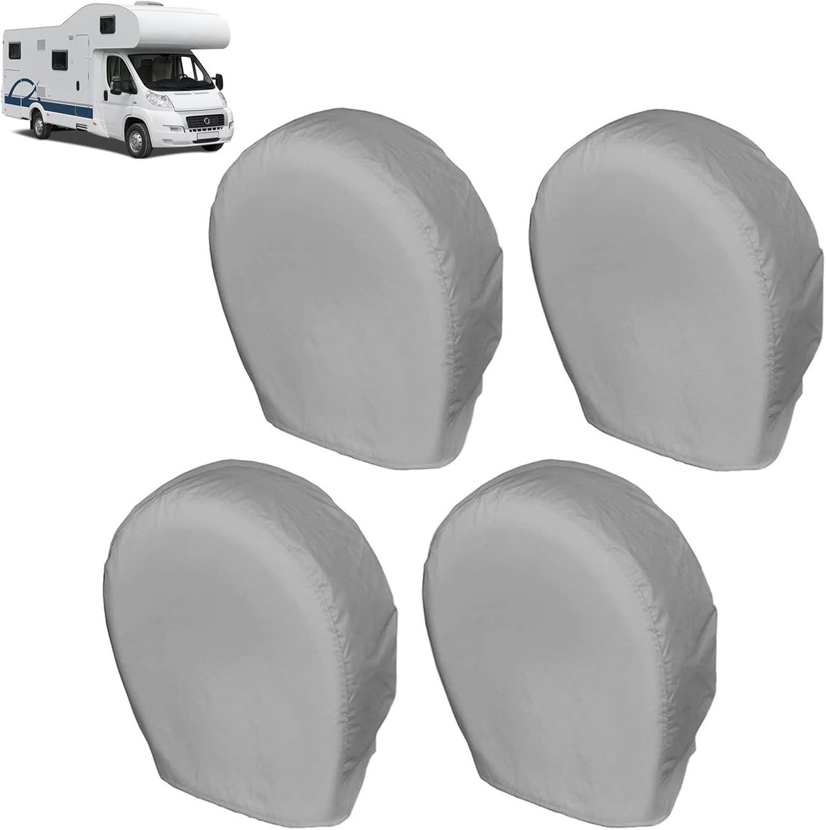 SnelShoppen - 4 Stuks Bandenhoes Geschikt voor 24-26 Inch Banden Waterdicht Zonnebescherming Stofbestendig 420D Stof Met Elastische Band en Organizer