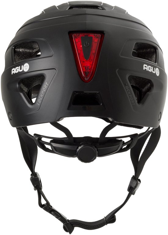 AGU Cit-E - Helm - Unisex - Zwart - 52-58cm - Met LED-achterlicht - Direct-dial verstelsysteem - 13 ventilatieopeningen - Beschermend klepje - Gerecycled materiaal van AGU — afbeelding 2
