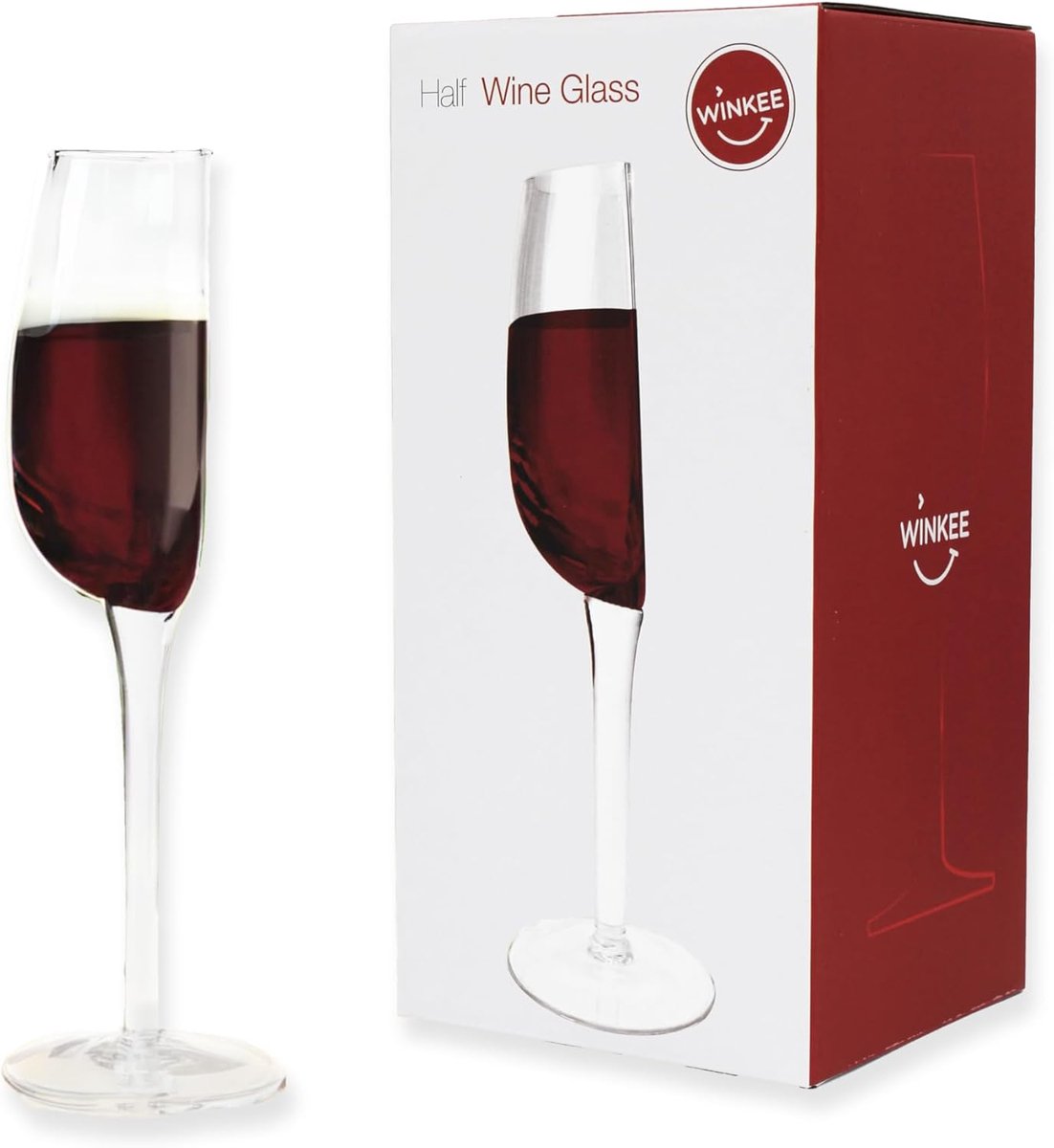 Thijox - Half Wijnglas | Groot Wijnglas 0,2L | Grappig Rood en Wit Wijnglas voor Wijnliefhebbers | Perfect Cadeau voor Kerstmis, Pasen en Feestdagen