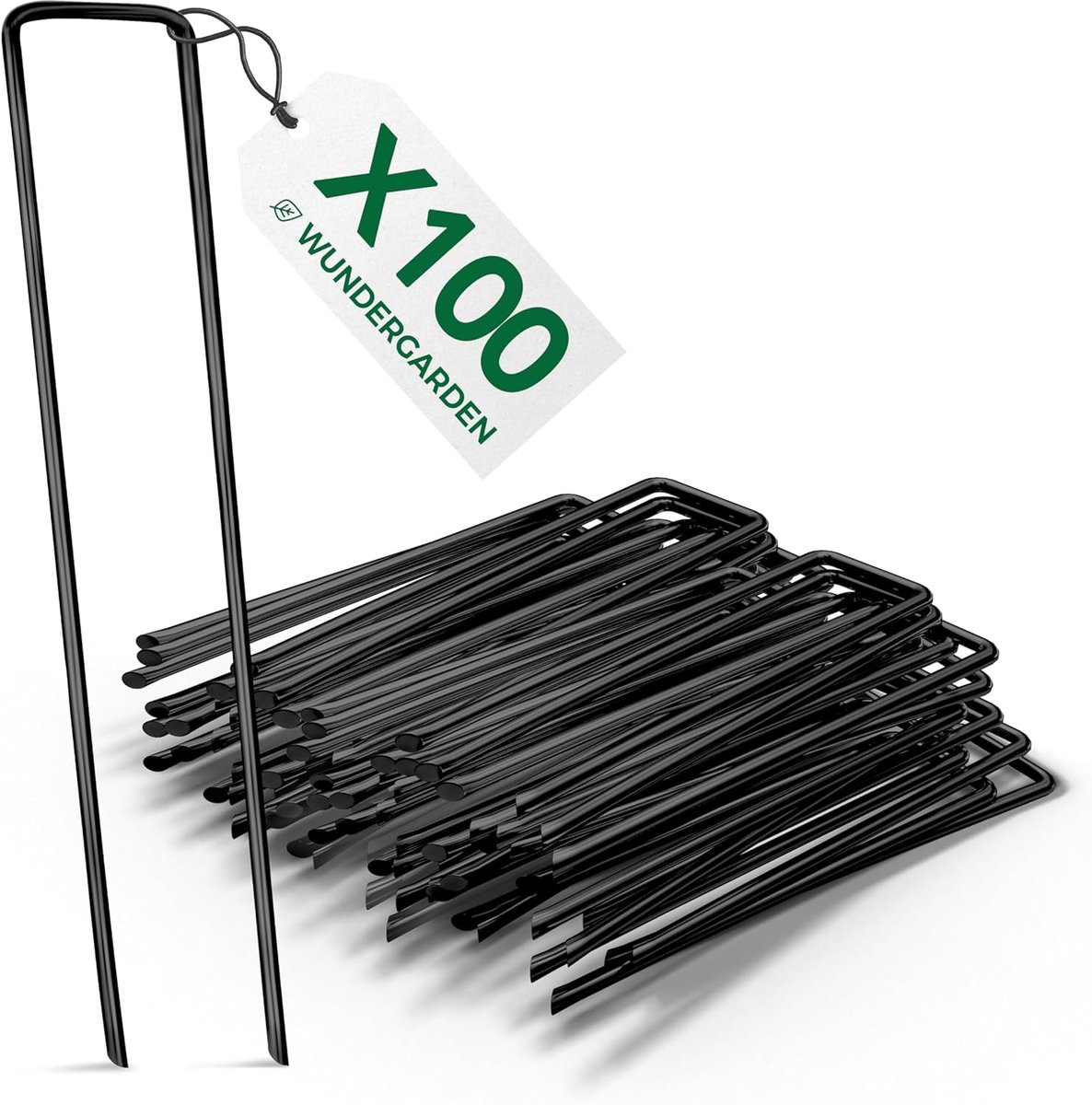 SnelShoppen - 100 Stuks Grondankers voor Worteldoek - Stalen Grondspijkers 150x25mm Ø2.7mm voor Tuin, Camping, Grondbedekking