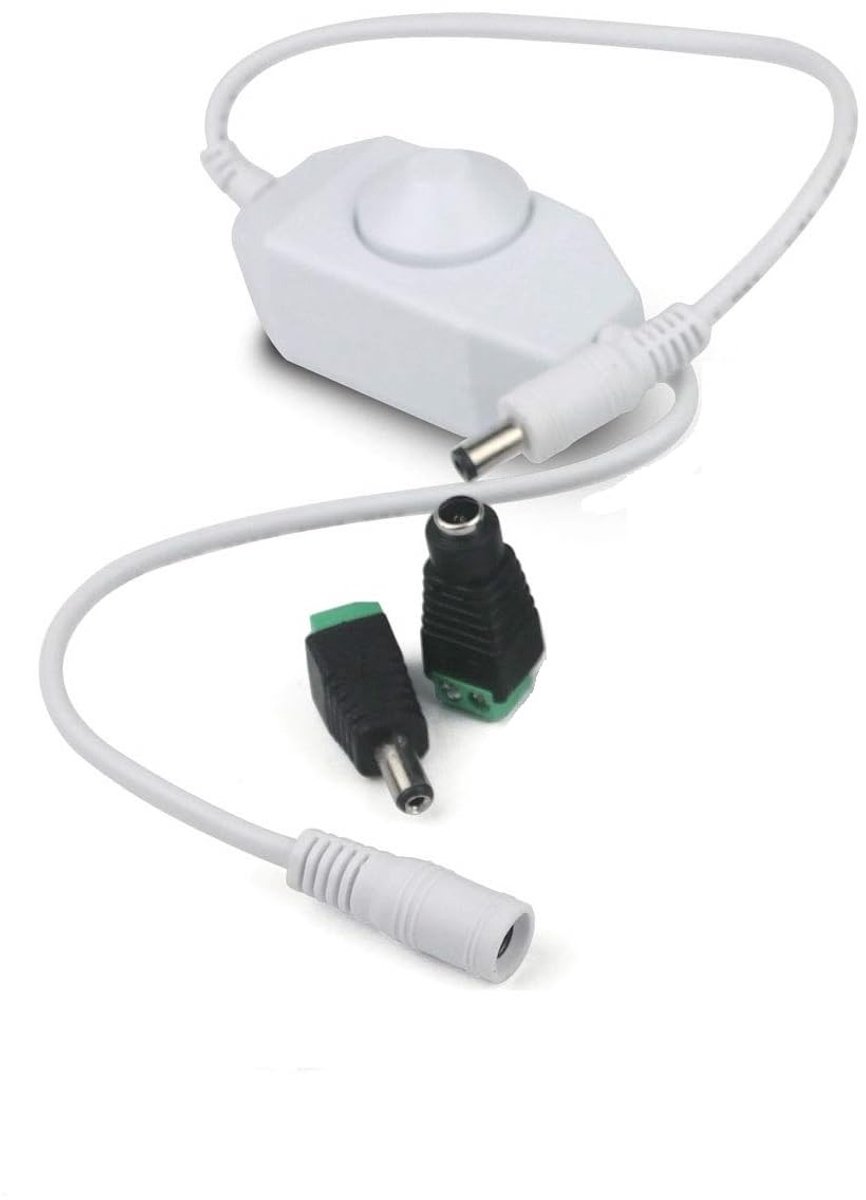 SnelShoppen - PWM LED Dimmer DC12V-24V 6A 72W - Dimbare Verlichting Controller voor LED Strips 2835/3528/5050/5630 - Plug & Play met Rotoknop - Wit