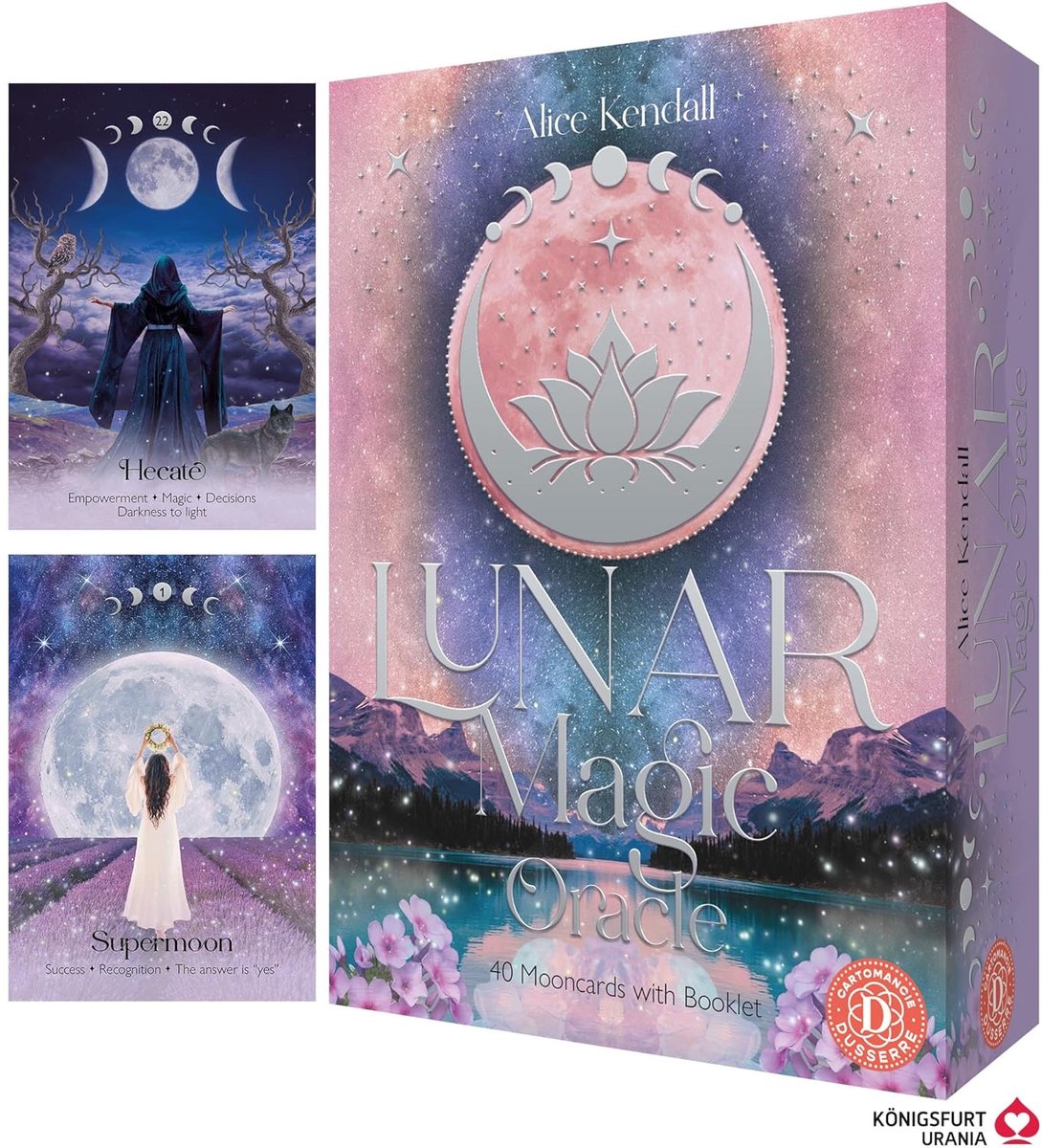 SnelShoppen - Lunar Magic Oracle - 40 Mooncards met Boekje - Oracle Kaarten Set voor Spiritualiteit, Meditatie, en Zelfontdekking - Ideaal voor Feeste