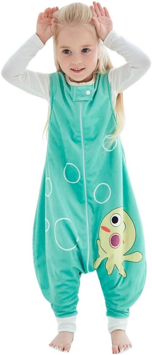 SnelShoppen - Unisex Mouwloze Baby Slapen Zakken met Voeten voor Kinderen 1-6 Jaar, Groene Vis, Ideaal voor Nursery, Droomcomfort, Verstelbaar en Adem