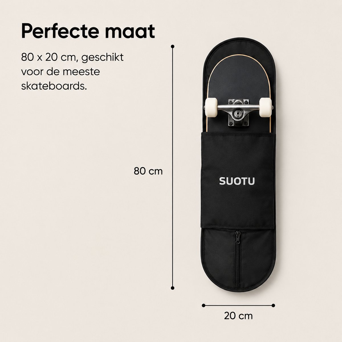 Suotu Draagtas voor Skateboard - 80X20CM - Volwassenen Skateboards - Skateboardaccessoires - Zwart — afbeelding 7
