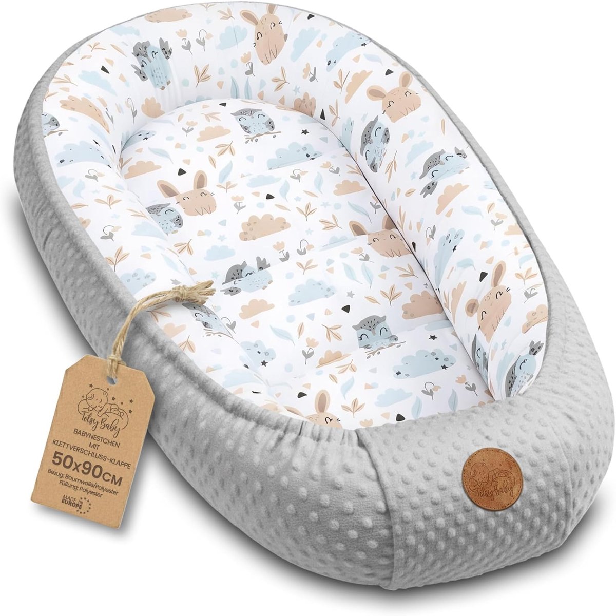 SnelShoppen - Cozy Baby Nest Newborn 90x50cm - Zacht en Comfortabel Babybedje voor Wieg, Ledikant, Reis - Multifunctioneel voor Jongens en Meisjes - G