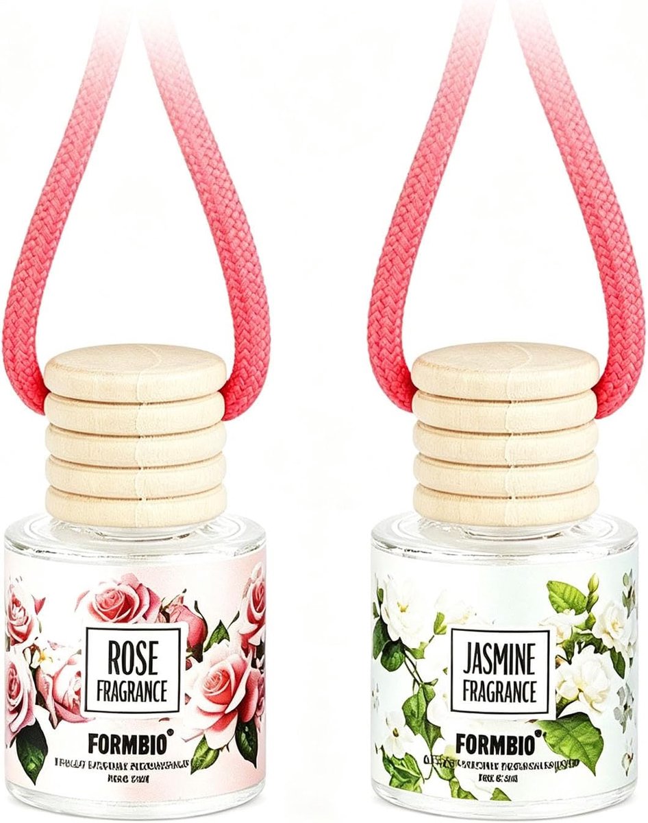 SnelShoppen - Opgehangen Parfumdiffuser voor Auto 2 PCS met Echte Olie - Rozen Geur van Jasmijn - Sterke en Langdurige Auto Luchtverfrisser - Auto-Acc
