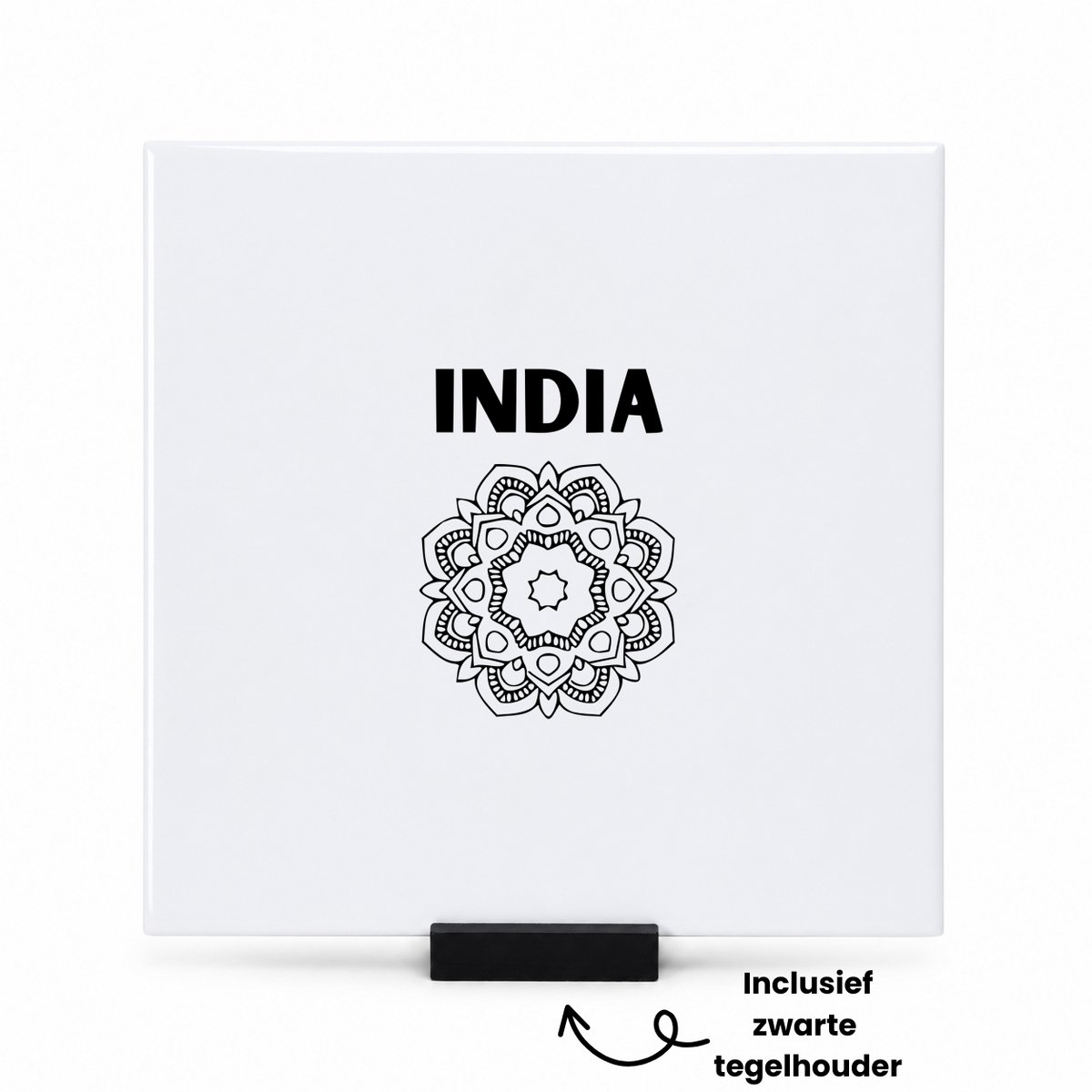 Hacebo india tegeltje met tegelhouder - Piloot - toeristen - tegeltjes met tekst - india cadeau - beste land - Leuk cadeau voor je Vriend om te geven - spreuktegels - 15x15 CM Wit