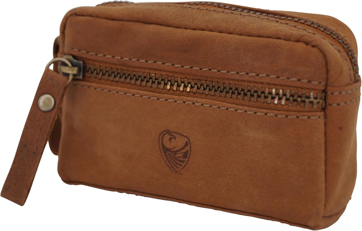 SnelShoppen - Luxe Leren Sleutelhanger Sleutelhouder Lichtbruin - Klassieke Sleutelkast voor Organisatie - Perfect voor Thuis, Kantoor, Reizen