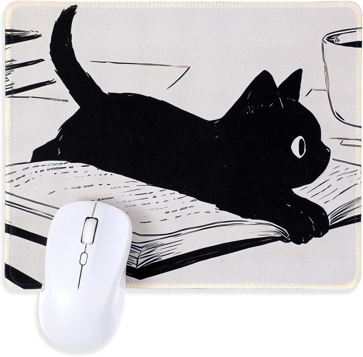 SnelShoppen - Schattige Kat Muismat Kawaii Anime Mouse Pad met Anti-slip Rubber Onderkant - Desk Accessoires voor Computer en Laptop - 25,4 x 20,3 cm