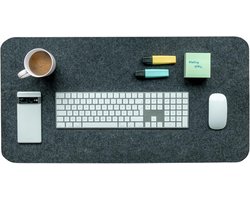 SnelShoppen - XXL Rubberneck Vilt Bureau Onderlegger - Donkergrijs, 80x40cm - Niet-slip, Ideaal voor Kantoor en Gaming - Flexibel en Draagbaar