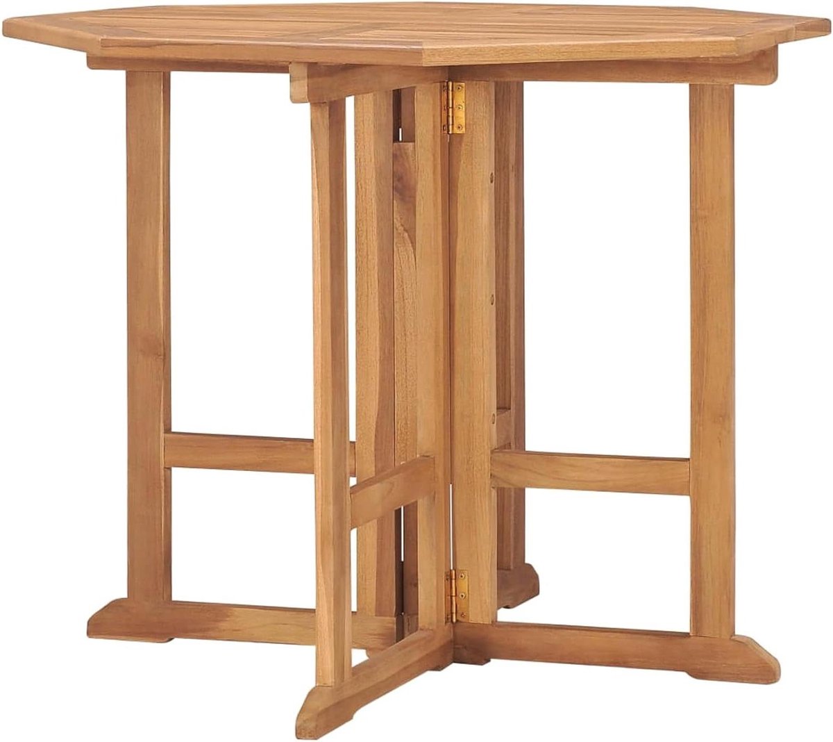 Inklapbare tuintafel - Houten eettafel - Buiten dineren - Ruimtebesparend ontwerp - 90 x 90 cm - Houtkleur