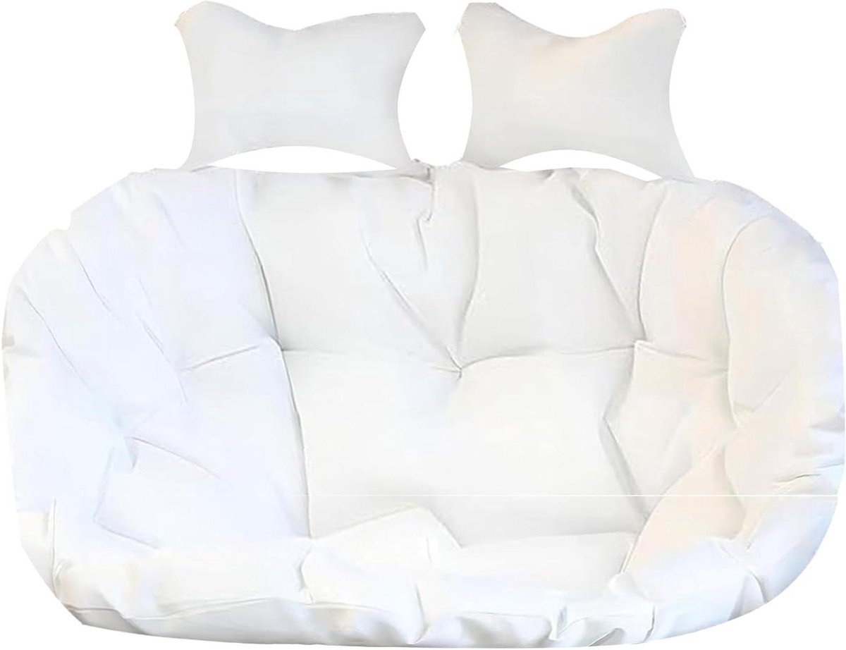 Dubbel Hangstoelkussen - Eierstoel Kussen - Buiten Ontspannen - Waterdichte Polyester - 150x110 cm - Grijs