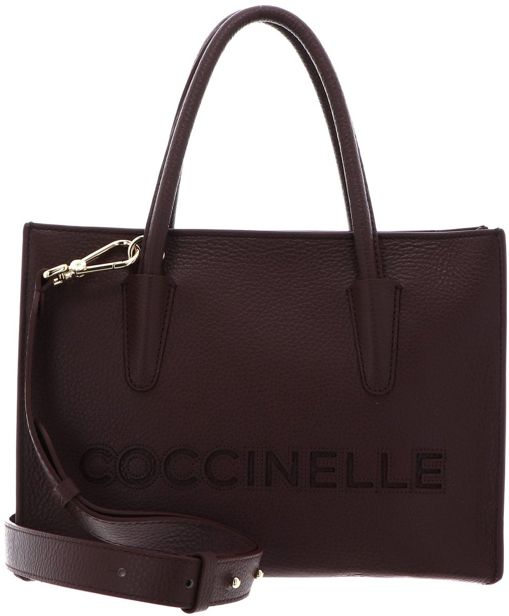 COCCINELLE Leren handtas schoudertas Myrtha26 Handbag Grained Leather Berry donkerpaars