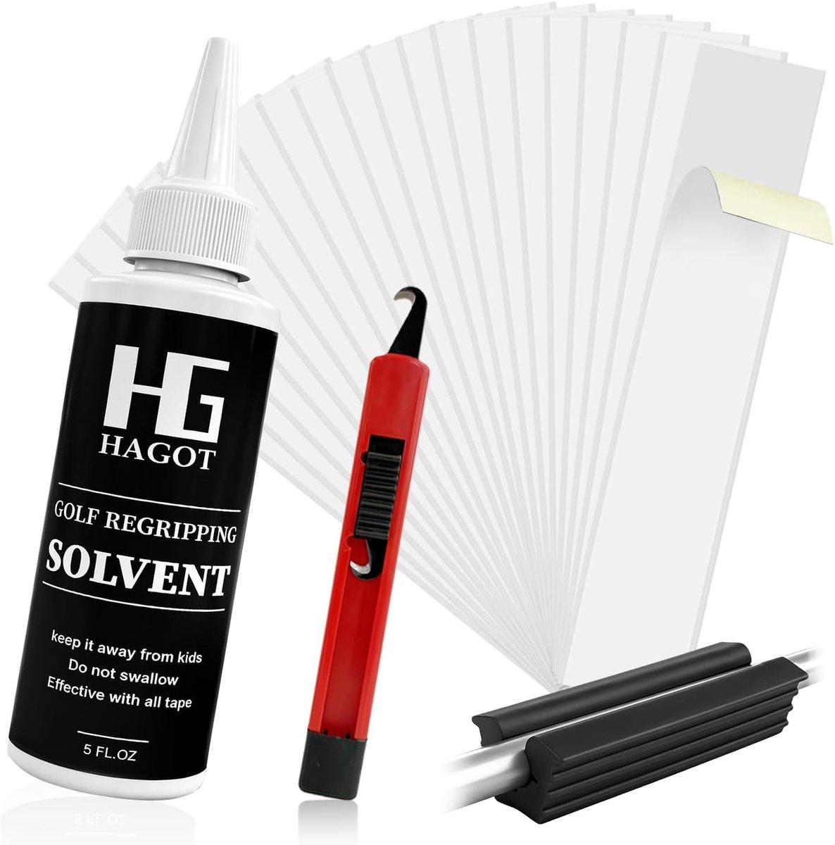 Thijox - 4 STKS Premium Golf Grip Reparatiesets - Golf Grip Herstelset, Hoogwaardige Rubber, Perfect voor Verbetering van Grip, Ideaal voor Golfers va