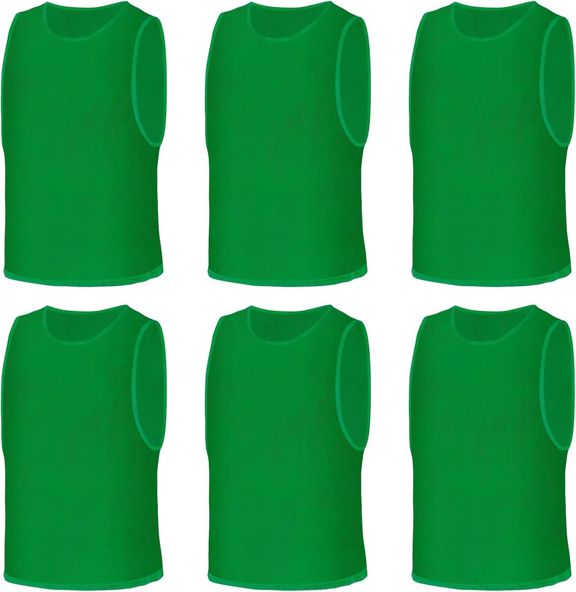 SnelShoppen - Voetbaltraining Lijfje Set 6-delig - Ademend Mesh Trainingsvest voor Kinderen en Volwassenen - Scheurvast en Comfortabel voor Voetbal, B