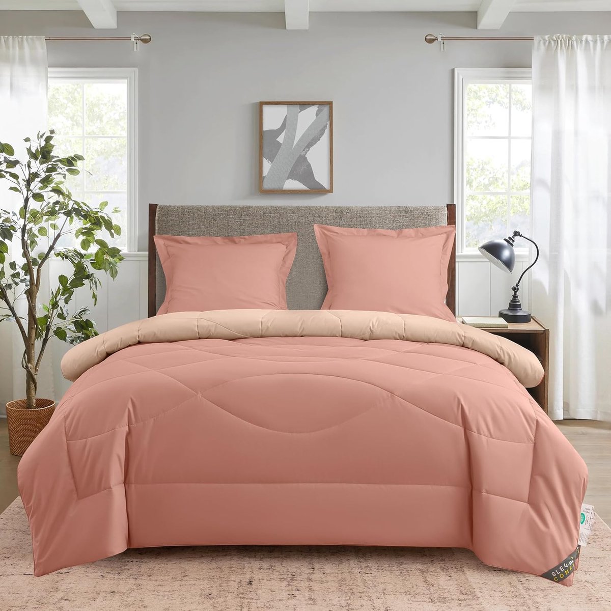 SnelShoppen - 4-seizoenen dekbed 140 x 200 cm, anti-allergisch katoen, Oeko-Tex-gecertificeerd, lichte zomerdeken, knuffeldeken voor het hele jaar, sl