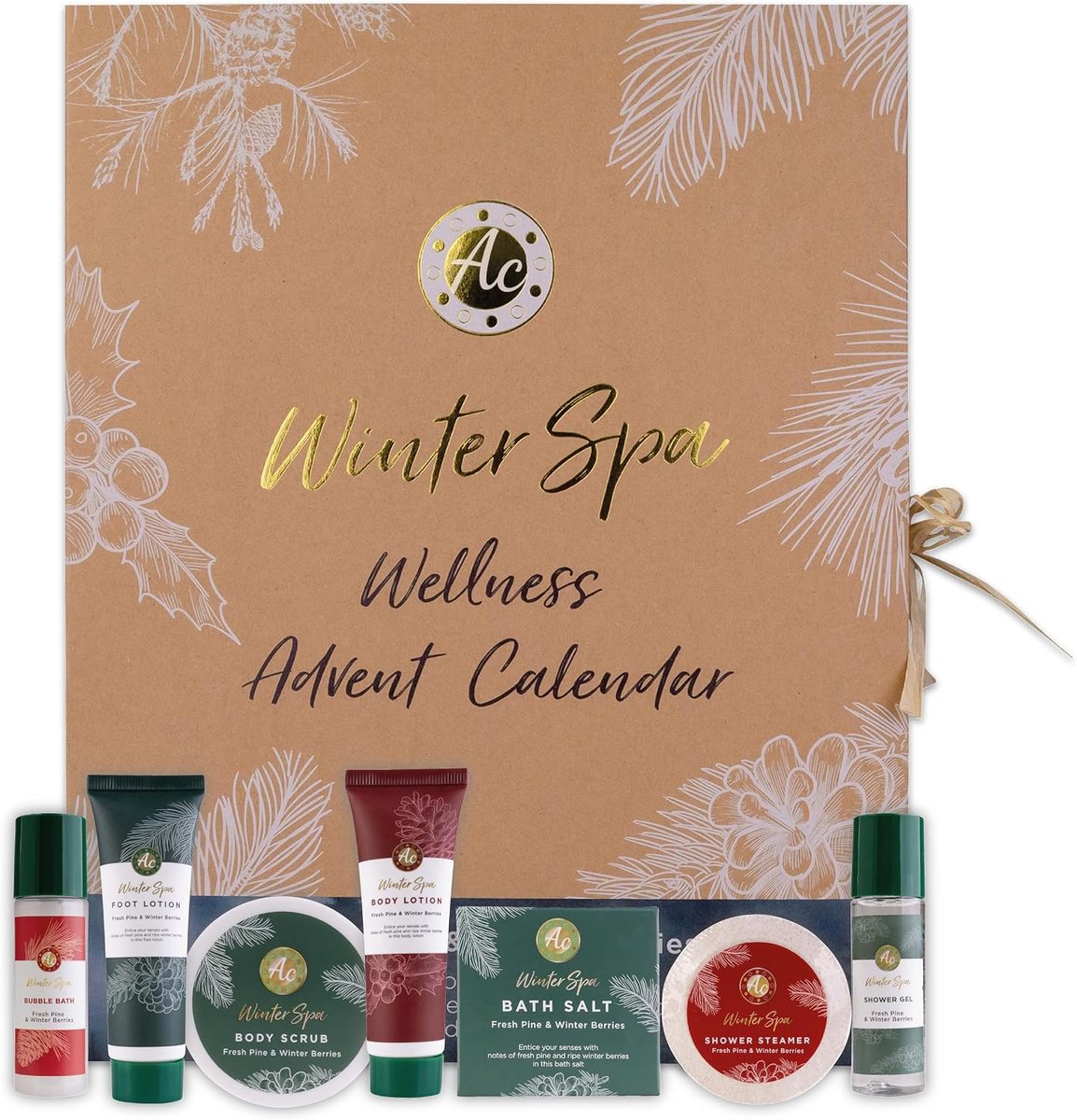 Thijox - Accentra Beauty Adventskalender voor Dames 'Winter Spa' met 24 Luxe Lichaamsverzorging en Accessoireproducten voor een Stralende Adventstijd