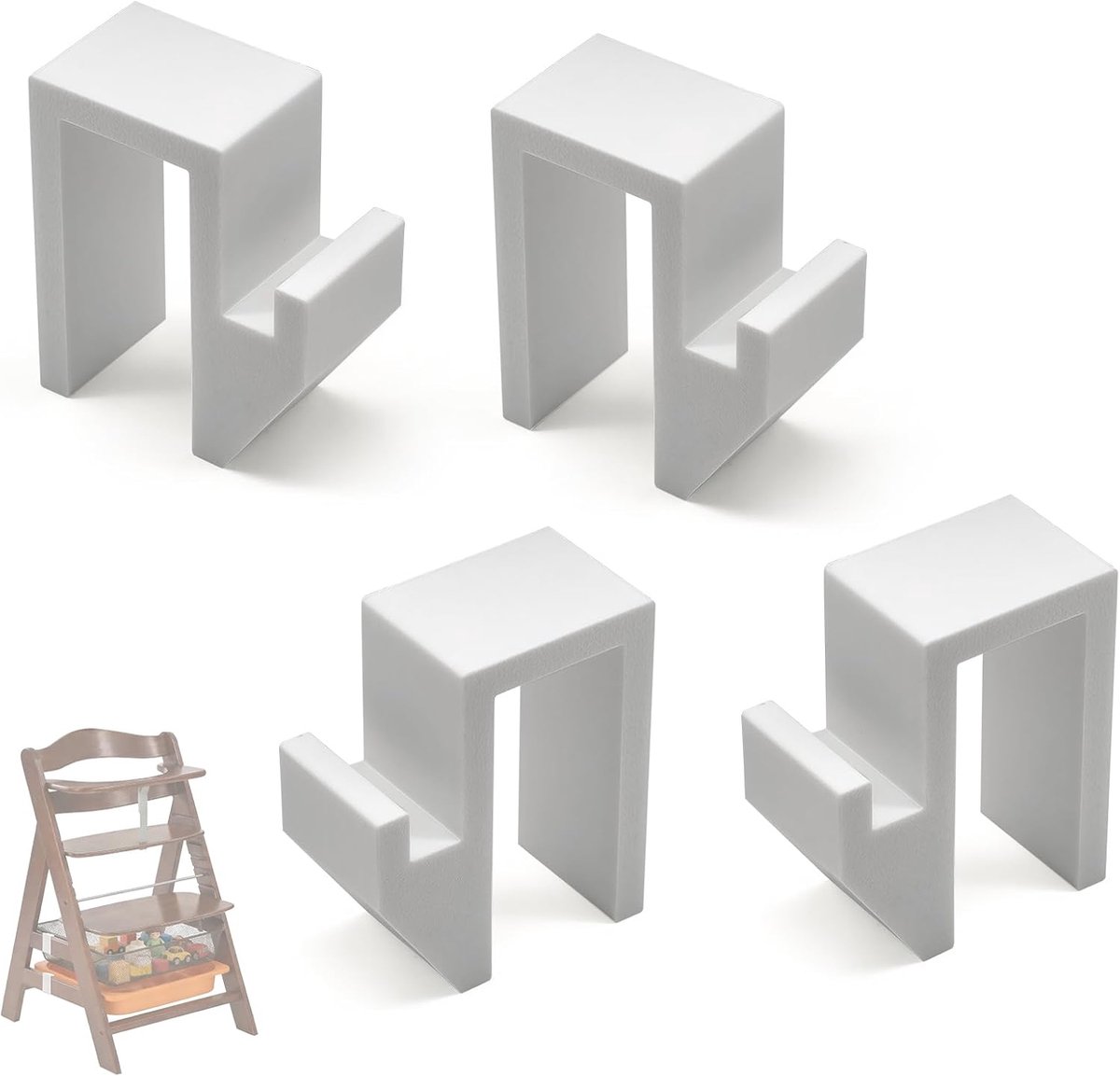 SnelShoppen - Adapter voor Kinderstoelaccessoires, Set van 4 Adapter voor Ikea Trofast Box, Reserveonderdelen voor Hauck Alpha Plus, Beta Plus, Perfec