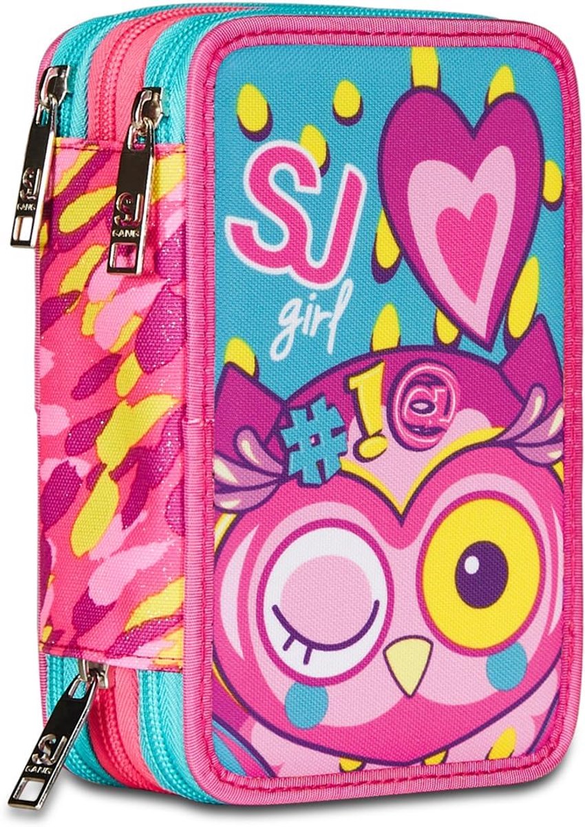 Thijox - School Etui Cuccioli met Pennen, Kleurpotloden, Viltstiften en Lijm - 20x12.5x7 cm - Perfect voor School, Creatief Gebruik en Leisure Tijd -