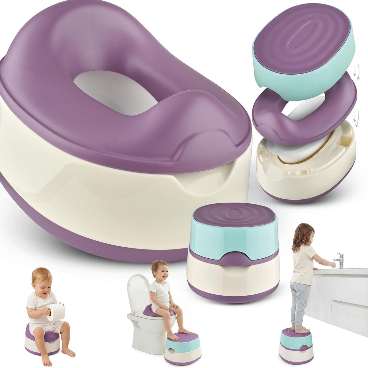 SnelShoppen - 3-in-1 Potje voor Kinderen, Toilet TÜV-getest, BPA-vrij, Zindelijkheidstraining Tas, Babypotje vanaf 1 Jaar, Kindertoilet + WC-bril + To