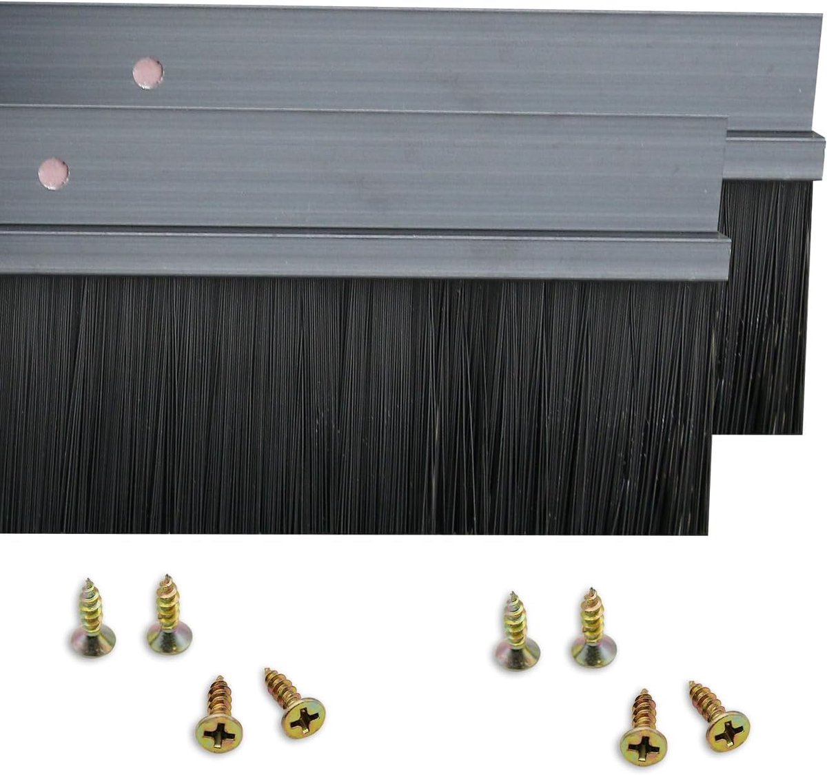 SnelShoppen - 2 stuks Deurborstel Afdichting 1000 mm x 40 mm H-vorm Aluminiumlegering met Nylonborstel - Ideaal voor Deuren, Vloeren, en Afdichtingen