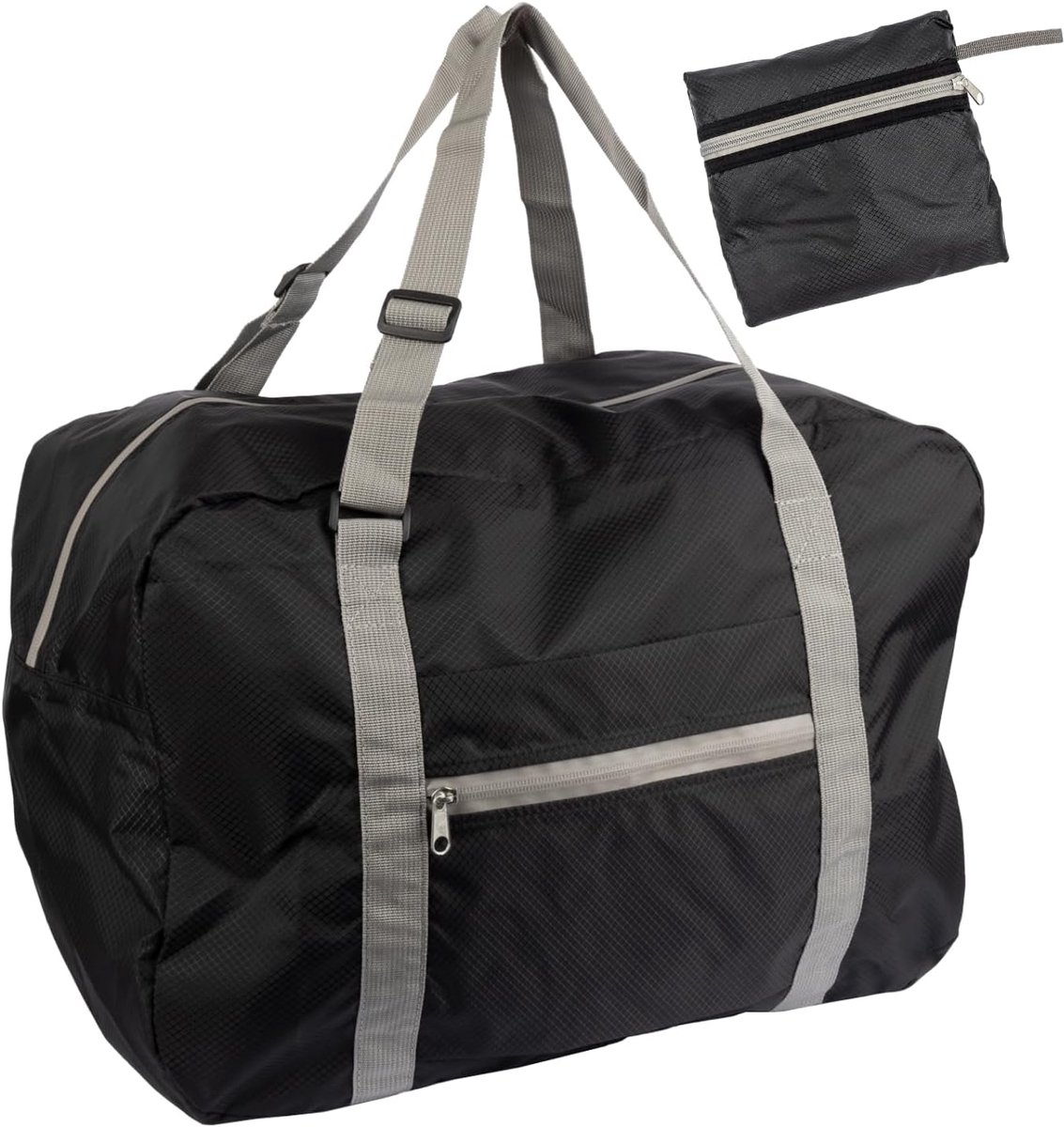 Thijox - WEDO BAGTOGO Opvouwbare Reistas 35L - Lichtgewicht Waterafstotend Nylon - Verstelbare Draagriemen en Waterdichte Ritssluitingen - Zwart - Per