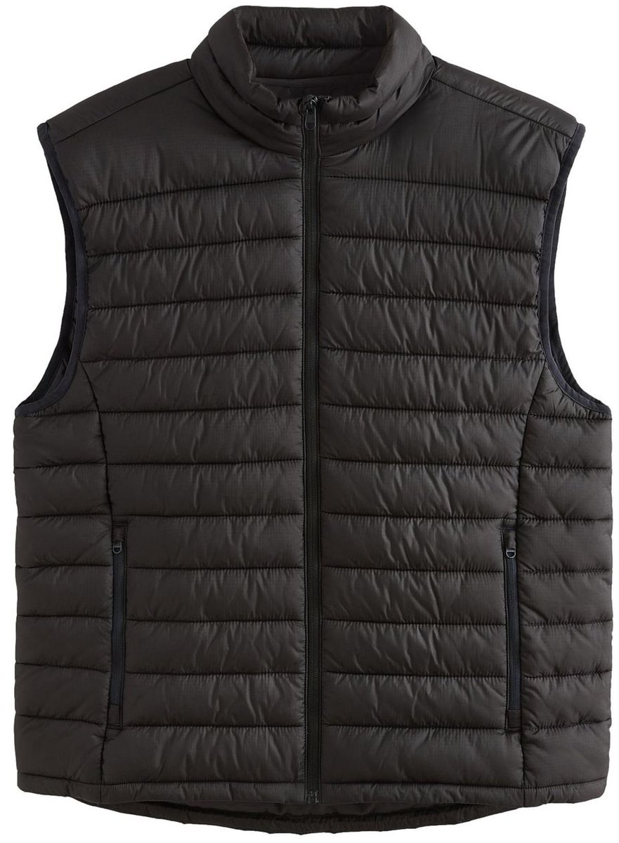 Next Heren Lichtgewicht regenbestendige gewatteerde bodywarmer Zwart