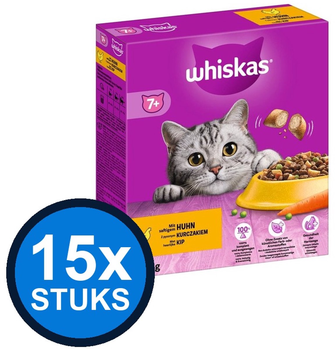 Whiskas Whiskas - 7+ droog senior kip 800gr - Kattenvoer - 800 g