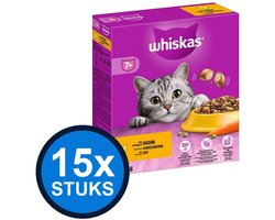 15x Whiskas - 7+ droog senior kip 800gr - Kattenvoer - 800 g