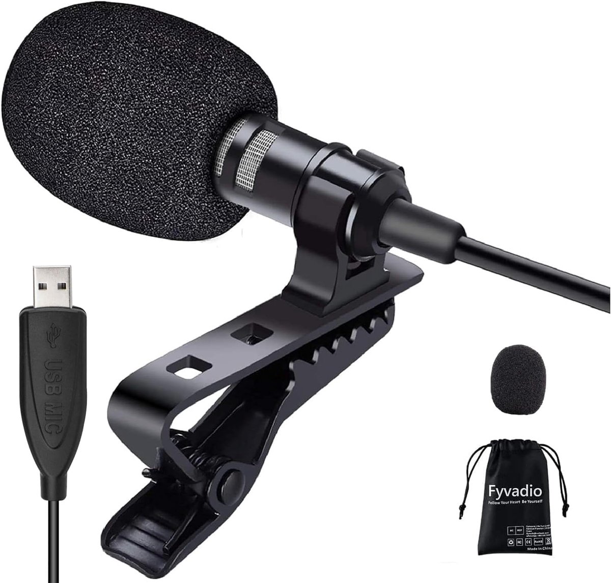 Omnidirectionele USB Lavalier Microfoon 3m - Perfect voor Podcasting, Gaming en Streaming