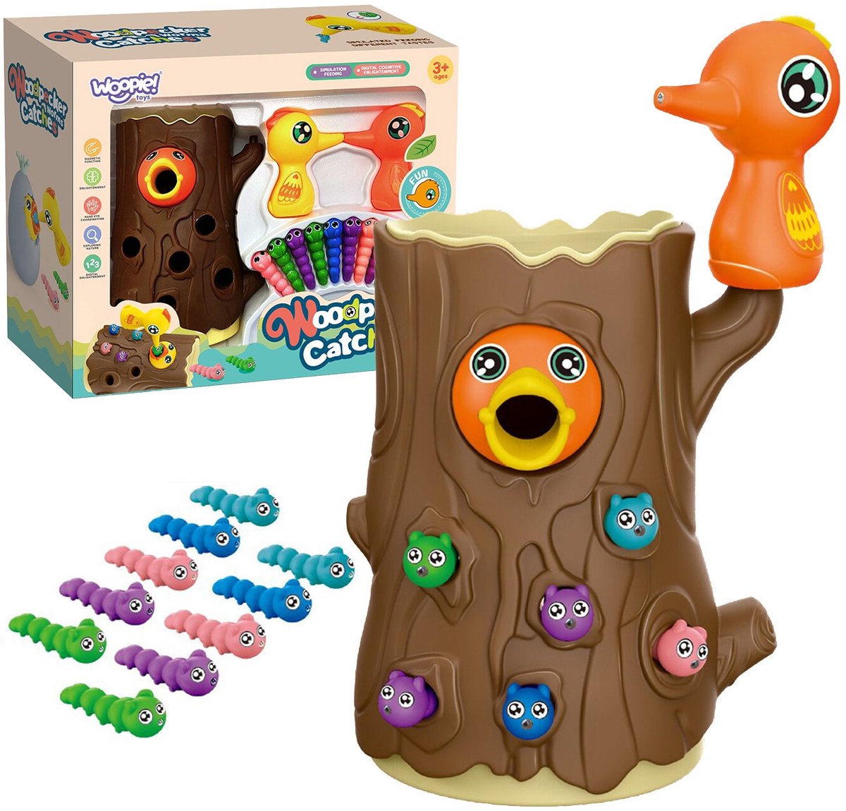Woopie Magnetisch Arcadespel Catch The Bug 2 Spechten + 10 Bugs - UNI