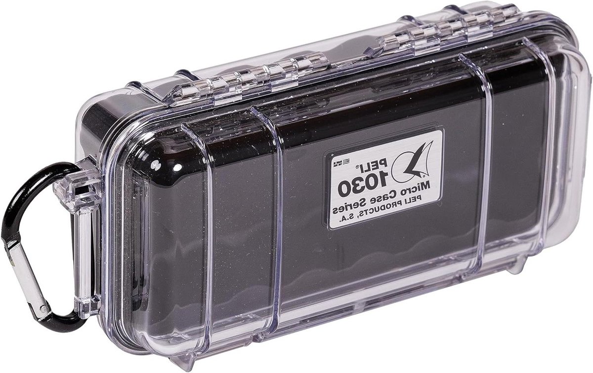 Micro Case - Kleine Opbergbox - Elektronica Beschermen - Waterdicht Stofdicht - 0.6L Capaciteit - Zwart Transparant