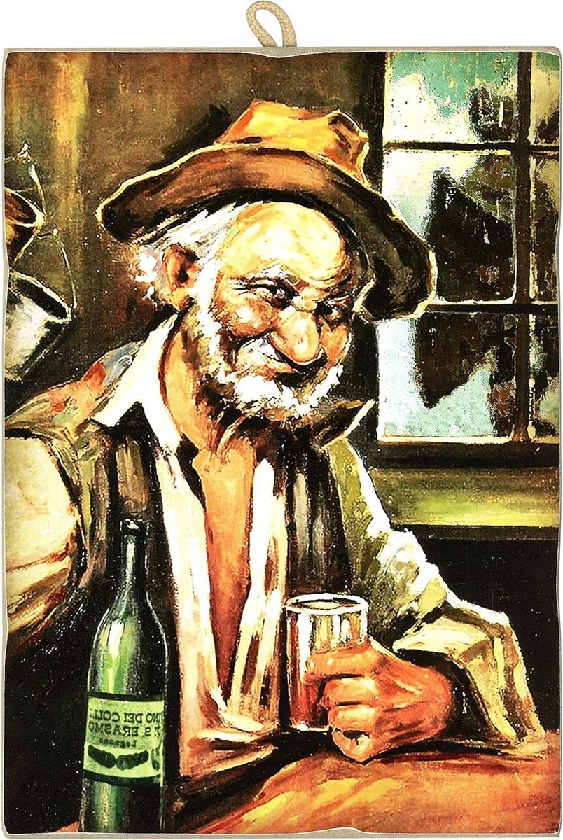 Afbeelding op hout - Vintage kunst - Muurdecoratie restaurant - Ambachtelijk product - 30 x 40 cm - Veenbes