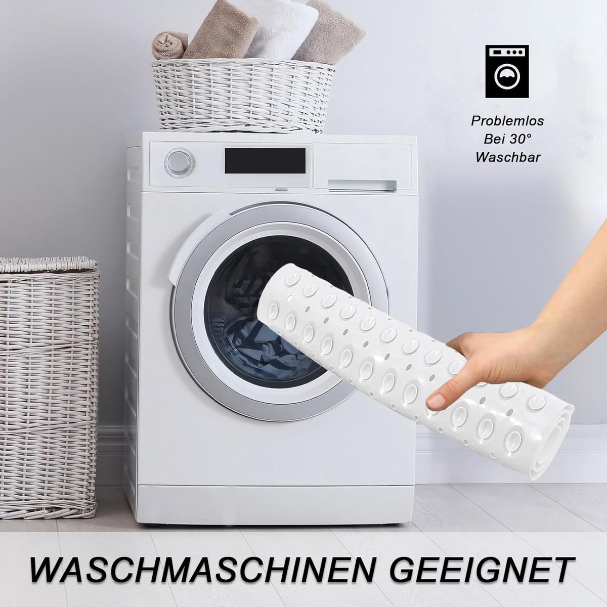 SnelShoppen - Hoekdouchemat Driehoek 80 x 80 cm - Antislip Douchemats met Afvoergaten - Grote Antislip Douchemats met Zuignappen - PVC Douchemats voor