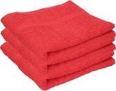 3x Luxe handdoeken rood 50 x 90 cm 550 grams - Badkamer textiel badhanddoeken