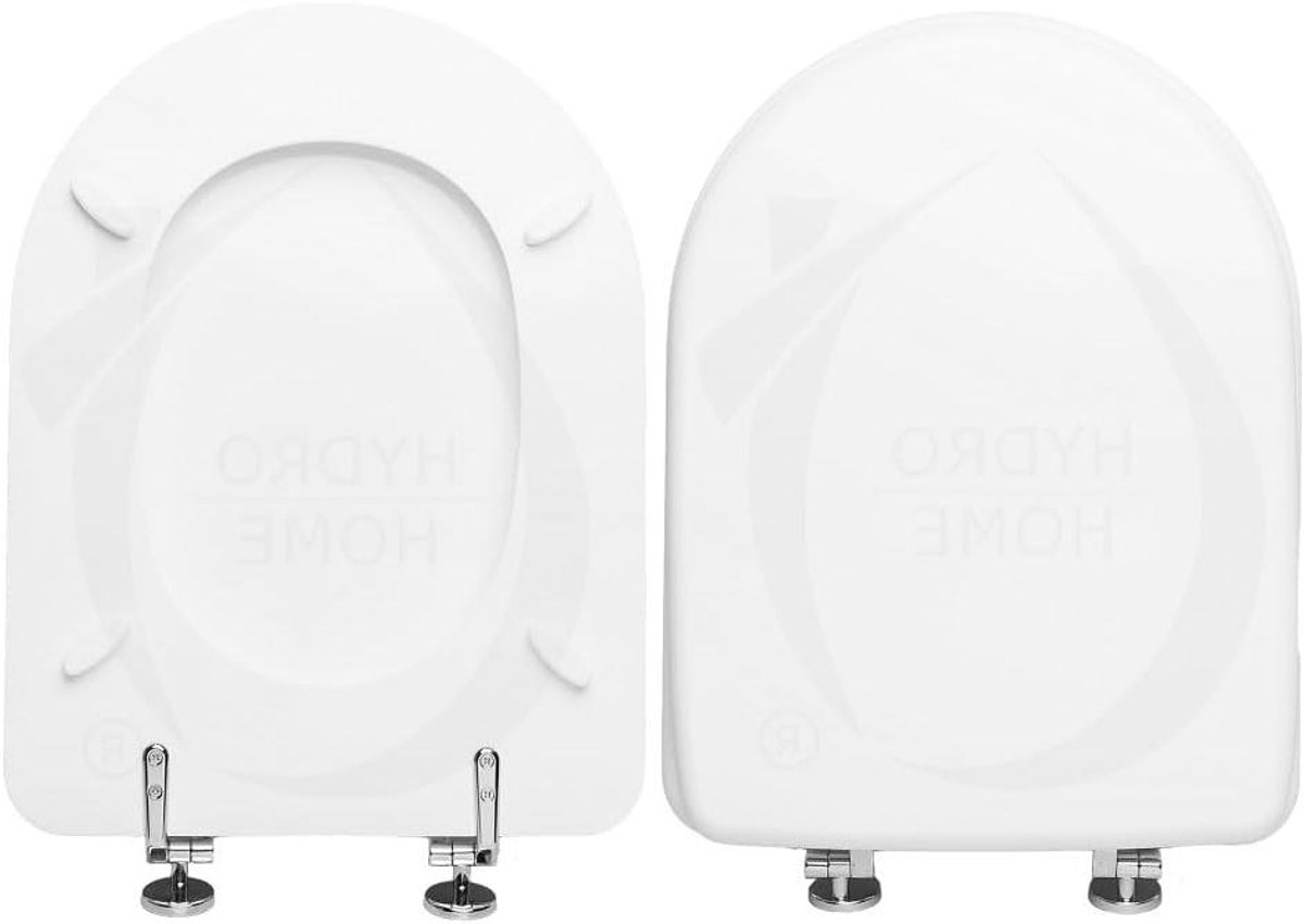 Toiletbril - Zitting Deksel - Badkamer Upgrade - Metalen Scharnieren - Universeel Ovaal - Wit Glanzend
