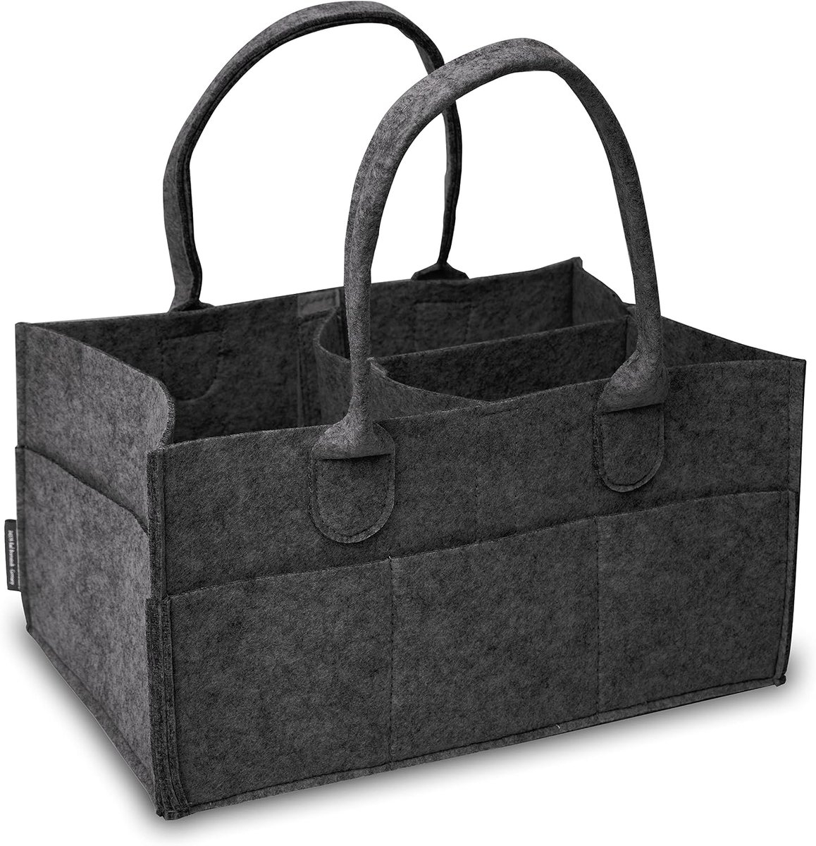 SnelShoppen - Multifunctionele Rubberneck Gevoerde Luiertas - Organizer Tas voor Babyaccessoires (Donkergrijs, 33 x 22 x 17cm)