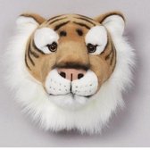 Pluche tijger dierenhoofd knuffel 30 cm - Tijgerkop - Kinderkamer muurdecoratie