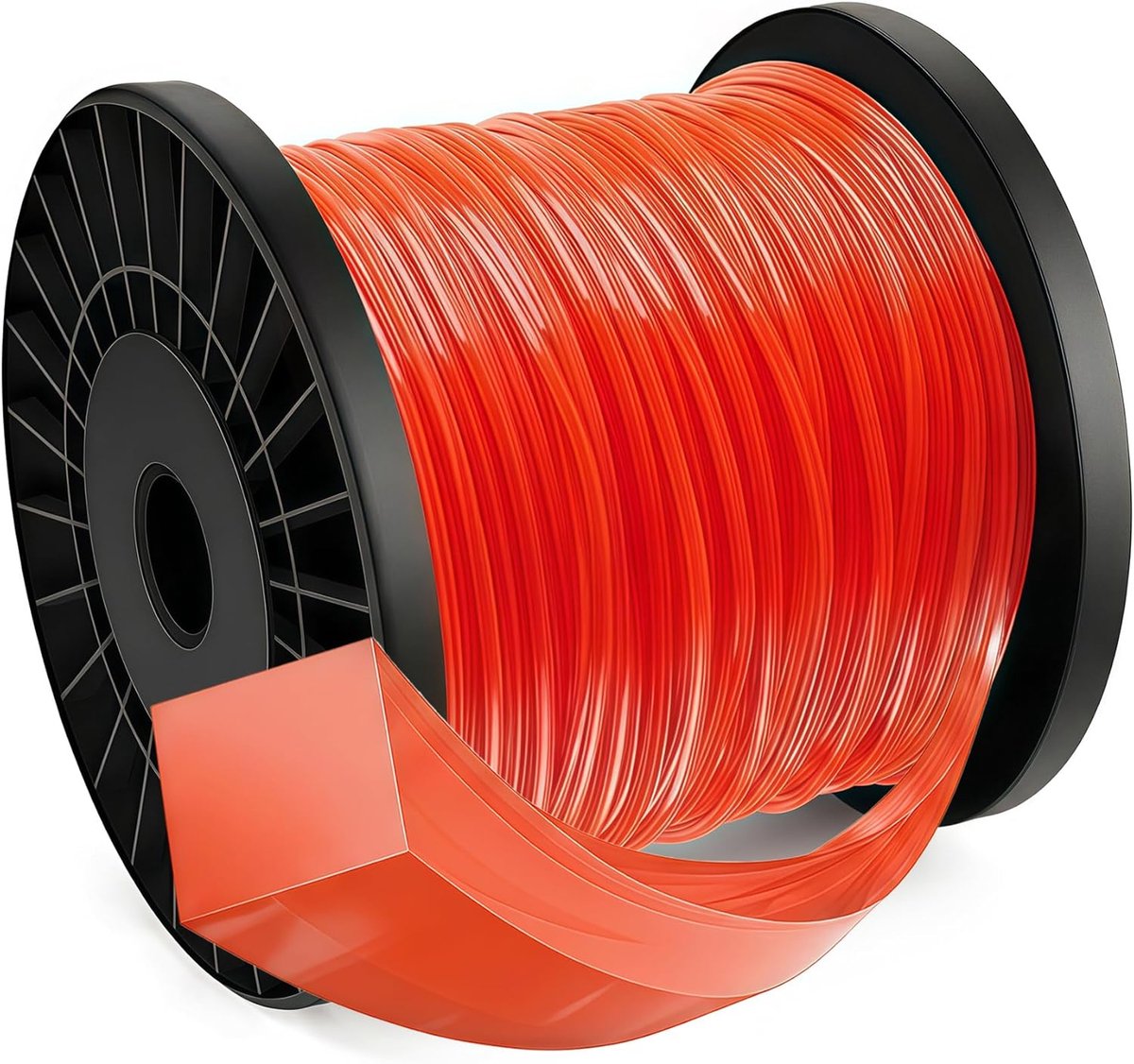 SnelShoppen - Gras Trimmer Draad Nylon 2.4mm x 100m - Rood - 4-Zijdige Snijdraad voor Grasmaaier en Tuinonderhoud - Lichtgewicht en Duurzaam