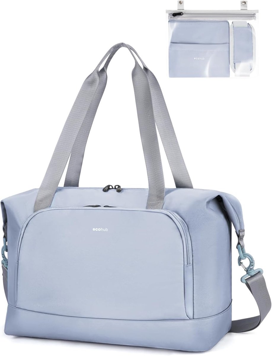 SnelShoppen - ECOHUB Reisbagage Handbagage 45x36x20cm, 30L Vouwbare Weekendtas met Verwijderbare Natzak, Waterdichte Kabinettas voor Onder de Stoel, G