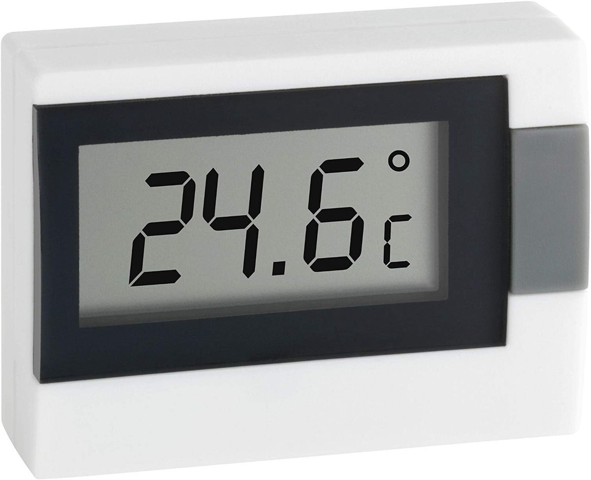 SnelShoppen - Digitale Thermometer voor Binnen, Compact en Veelzijdig, Temperatuurweergave in Celsius, Ideaal voor Slaapkamer, Garage, Werkplaats, Wit