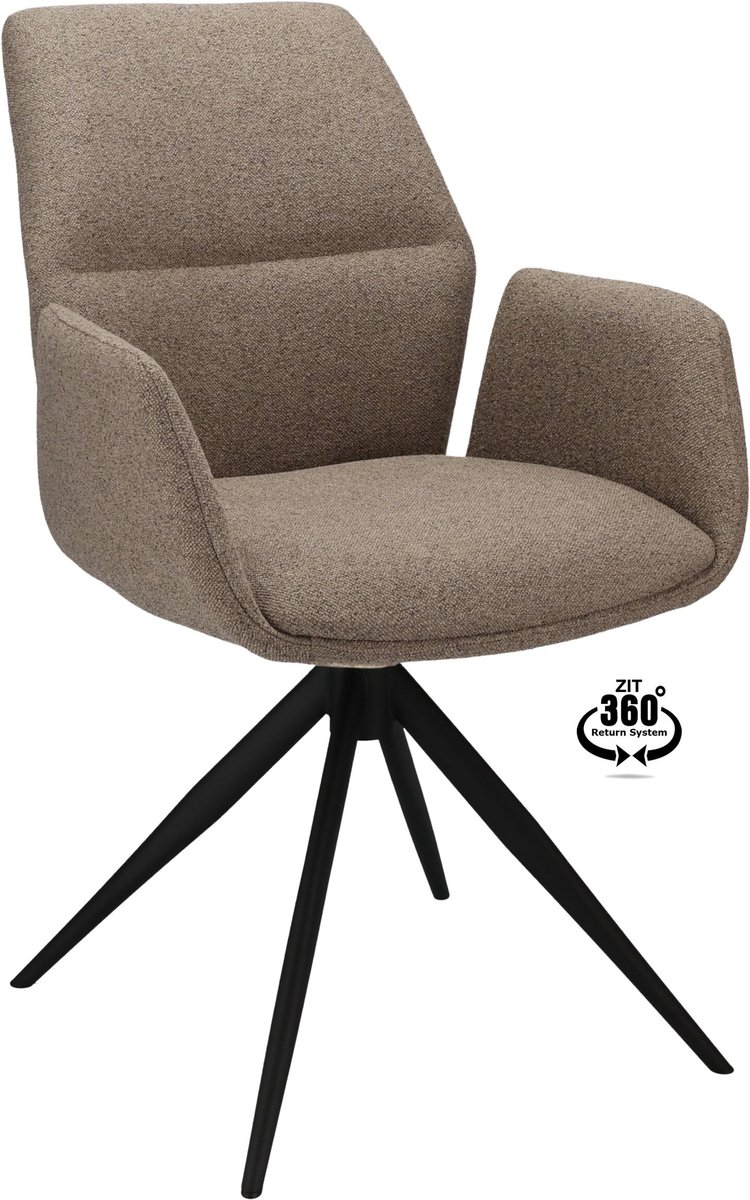 Icon Living - Armstoel Waylon Stof Glory Liver Leg Black 360° Return-system