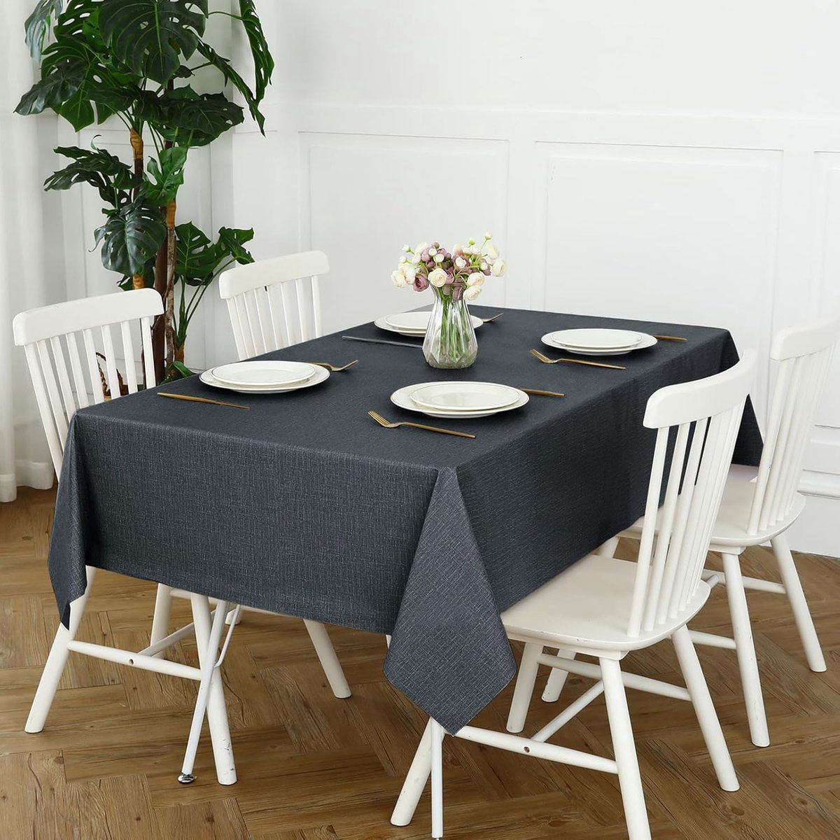 SnelShoppen - Elegante vierkante olievrije tafelkleed 100x100 cm PVC waterdicht voor tuin, restaurant, bistro, cafe, feest, kerst, verjaardag