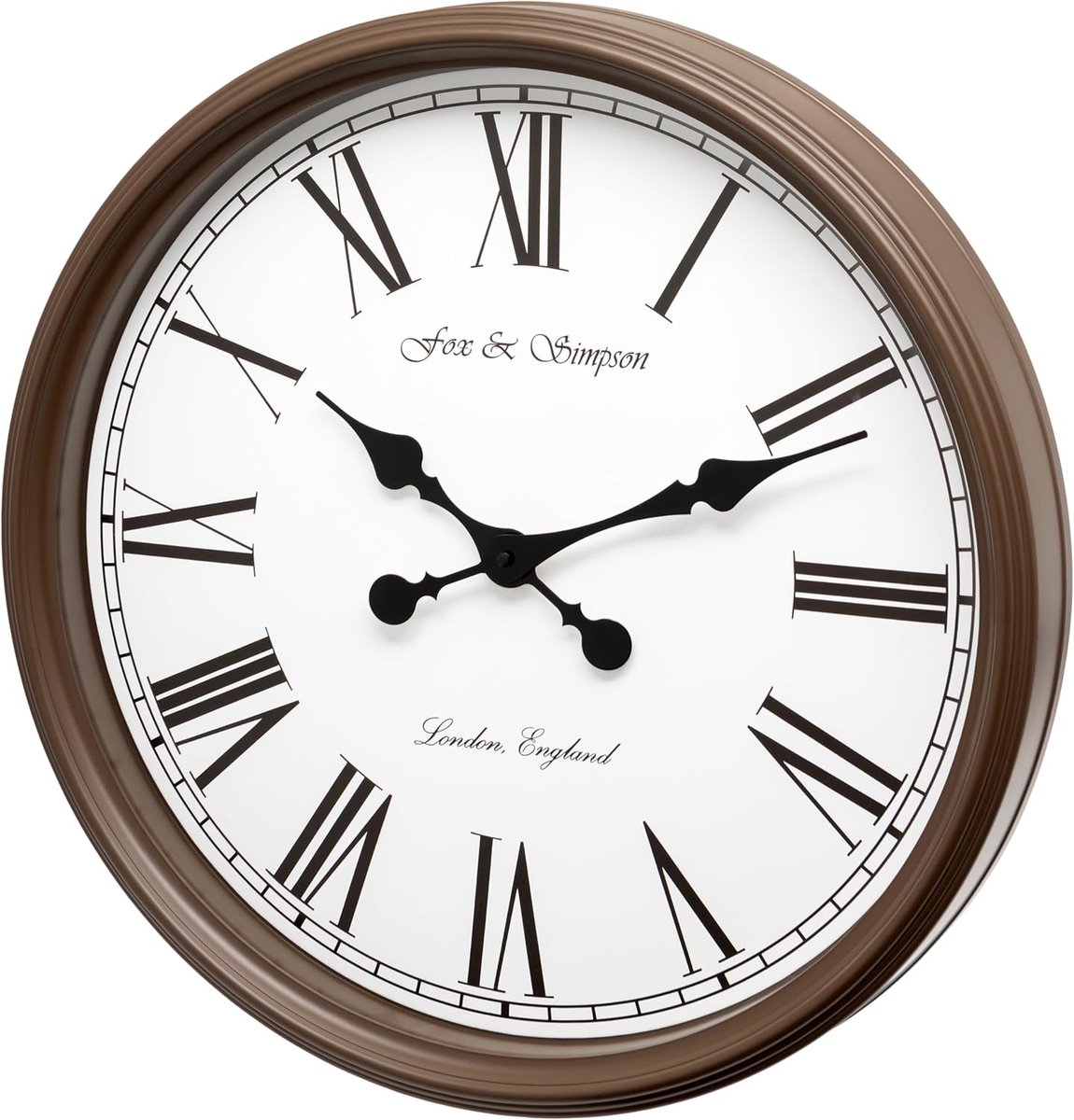 SnelShoppen - Grote Wandklok 50 cm Romaanse Cijfers Crème Kleur voor Woonkamer, Keuken of Kantoor - Stijlvolle Decoratie