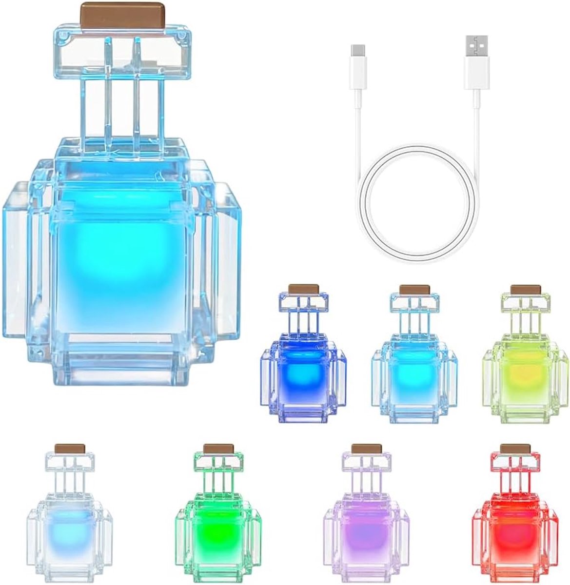 SnelShoppen - Craft Lamp Torch Wandlamp - Oplaadbare Nachtlamp voor Kinderen, Hand-/Wandhouder met Haken, Feestdecoratie, Cosplay, Mini Potion Bottle