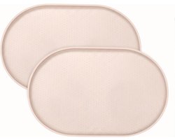 SnelShoppen - DUAL PACK Conlun Pet Feeding Mat - BPA Vrij Siliconen Rubber Voer Mat met Verhogende Randen, 48x30cm, Waterdicht en Spill Containment, N