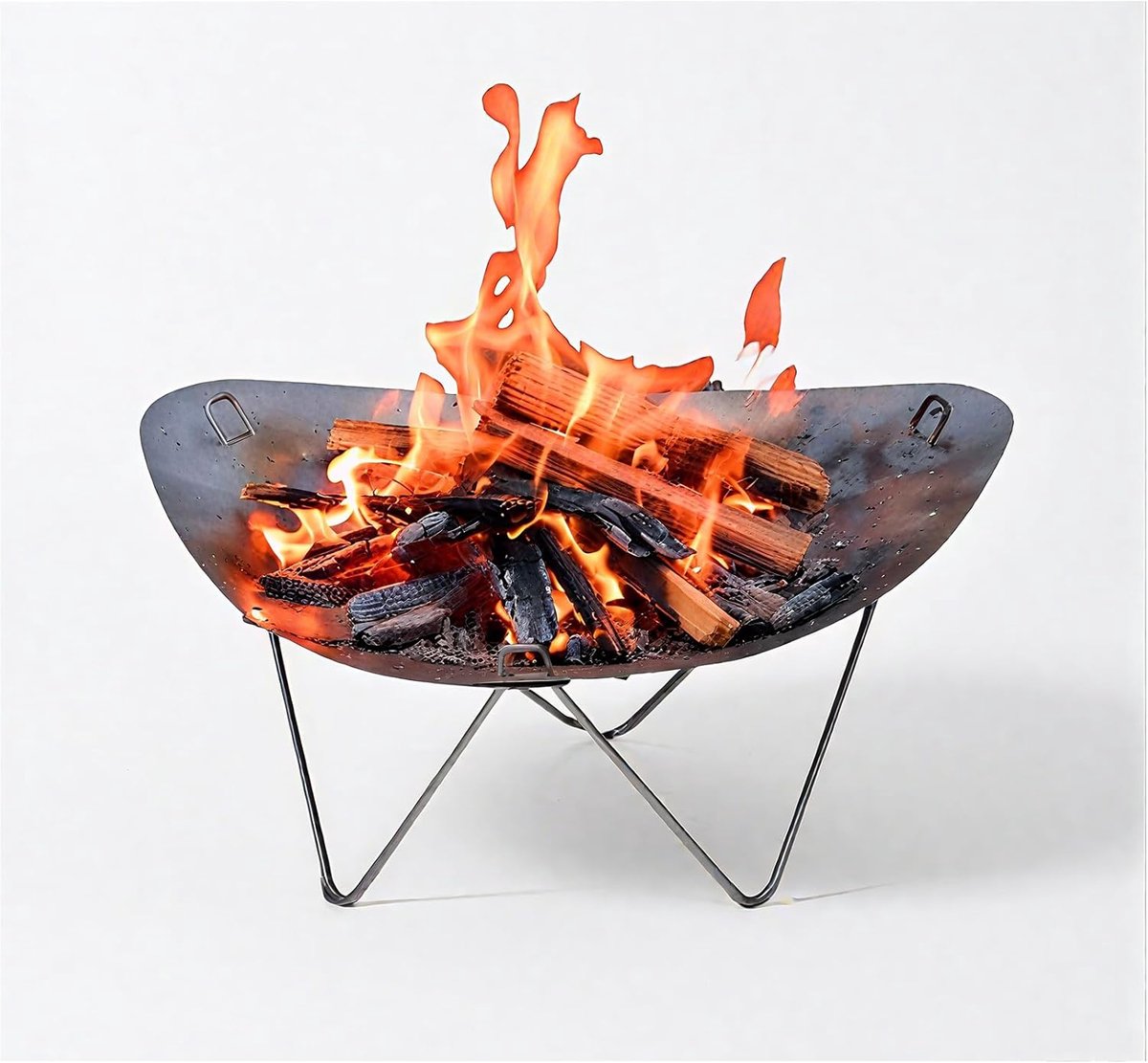SnelShoppen - Portable Fireplace Roestvrij Staal Vouwbare Tafel BBQ Vuurkorf Licht Met Draagtas Voor Camping, Tuin, Patio, Buitenkampvuur 48cm