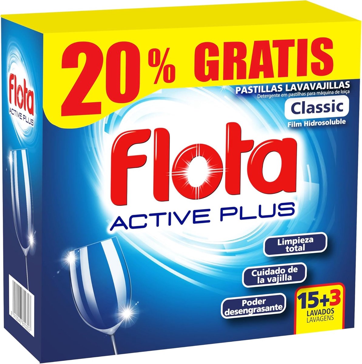 SnelShoppen - Vaj Flota Active Plus Pastillas 15+3 - Dagelijkse Zorg, Effectieve Gezondheidspillen, 15+3 Stuks voor Thuis, Werk, en Onderweg, Ideaal v